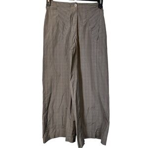 Lilith Brown Plaid Checker Wide Leg Crop Capri Pants Size Small EUC #1747